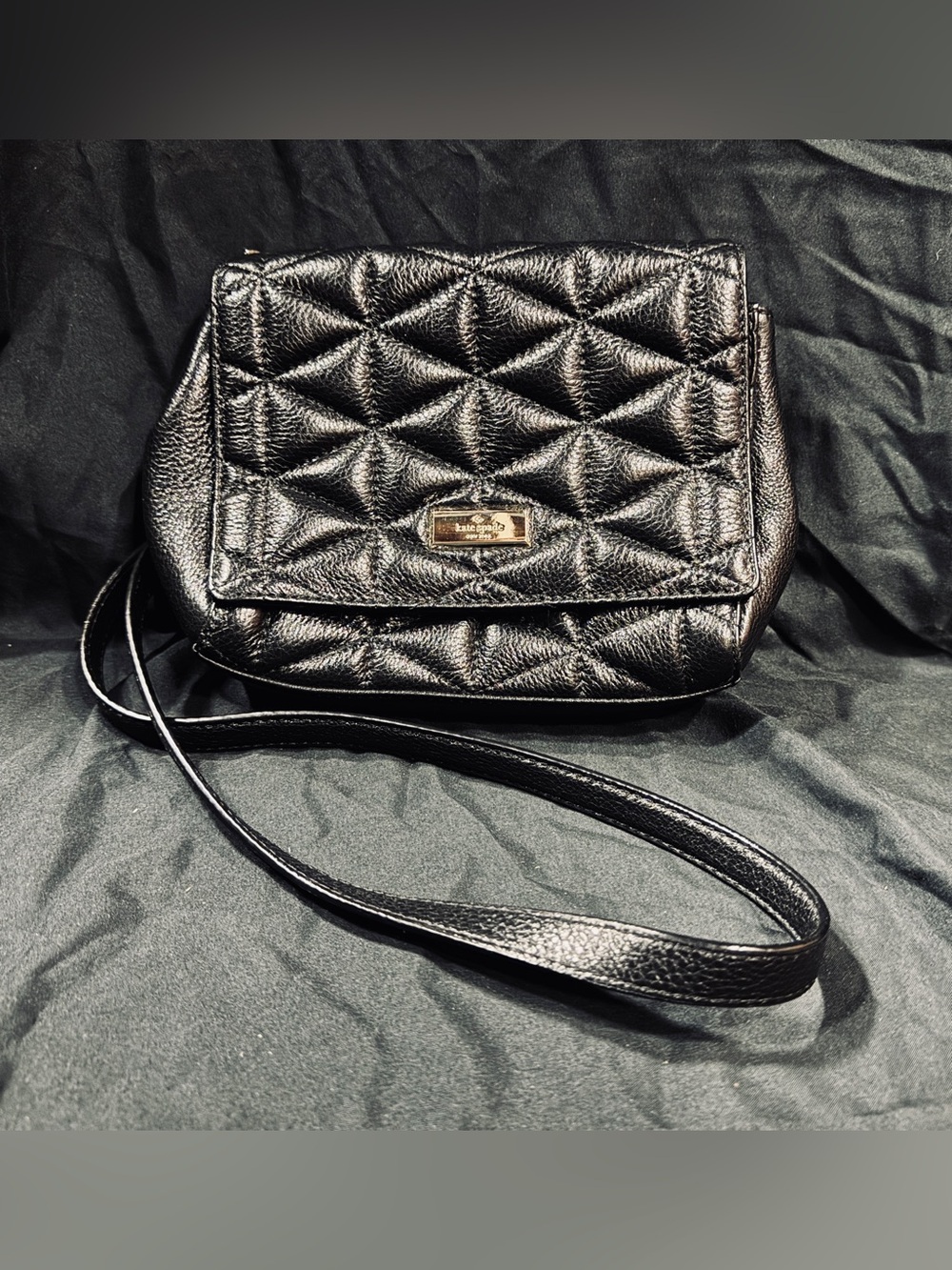 Kate Spade Briar Lane Quilted Leather Emelyn Convertible Crossbody Bag Black